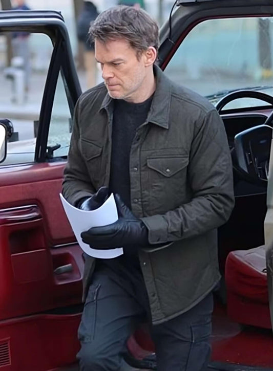 Harpoon Dexter Morgan Inspired Grey Leather Jacket - Dexter Resurrection Style