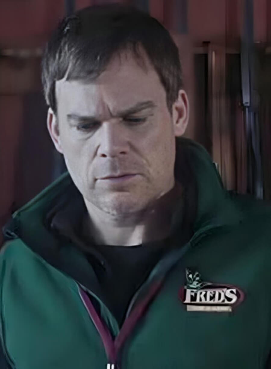 Harpoon Dexter New Blood Fred's Fleece Vest Inspired Green Fleece Fabric Leather Jacket - Dexter New Blood 2021 Style