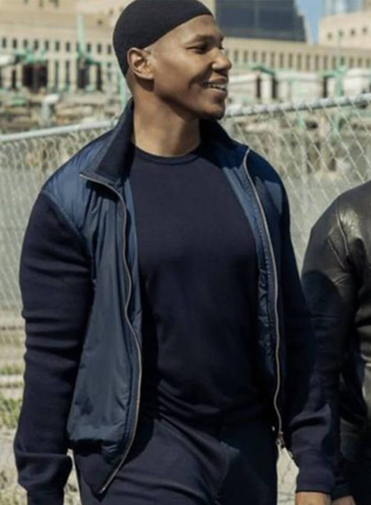 Harpoon Diamond Inspired Blue Cotton Jacket - Power Book II: Ghost Style