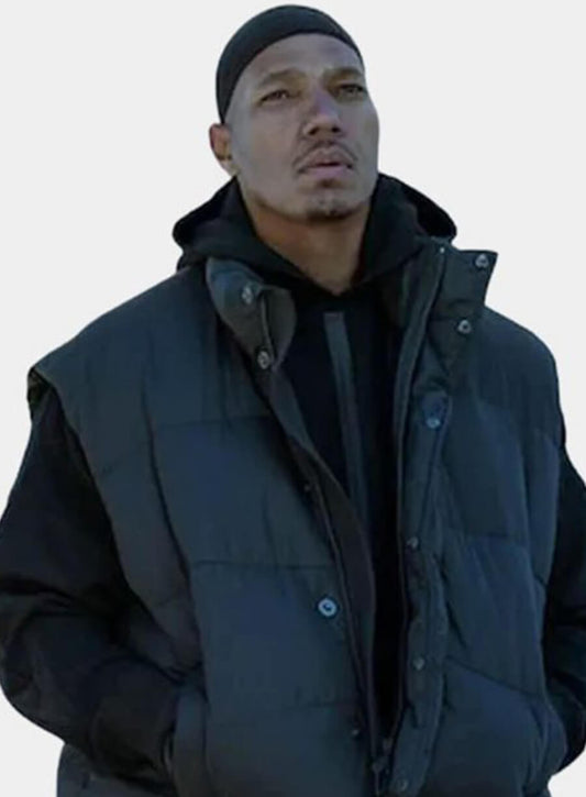 Harpoon Diamond Inspired Black Leather Jacket - Power Book IV Force Style