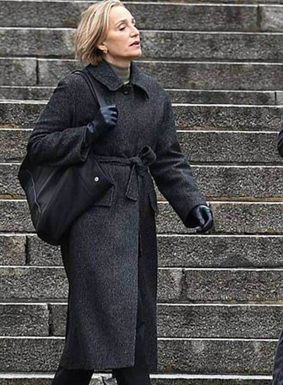 Harpoon Diana Taverner Inspired Grey Wool Fabric Coat - Slow Horses S04 Style