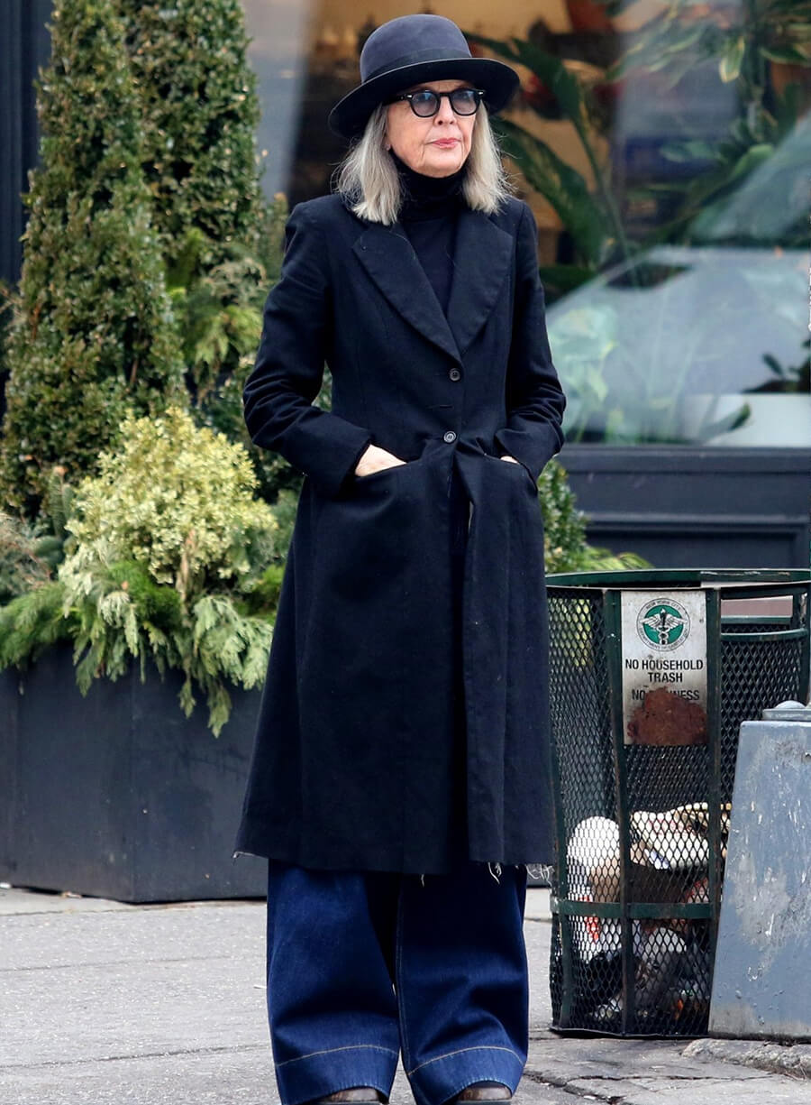 Harpoon Diane Keaton Inspired Black Coat