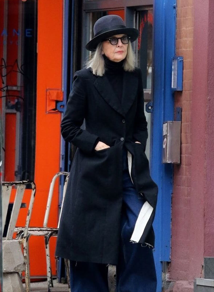 Harpoon Diane Keaton Inspired Black Coat