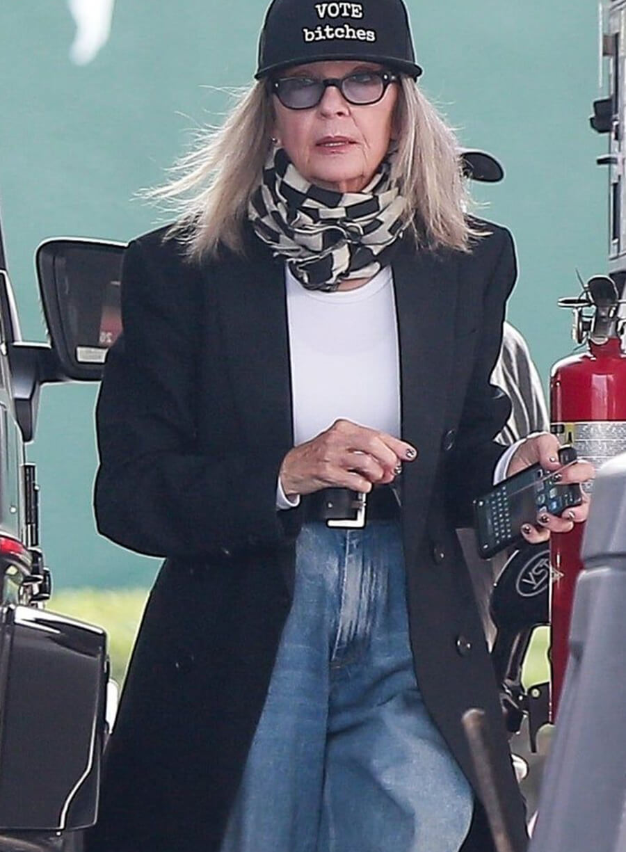 Harpoon Diane Keaton Inspired Black Wool Coat