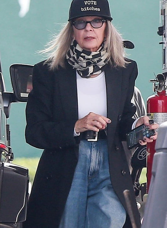 Harpoon Diane Keaton Inspired Black Wool Coat