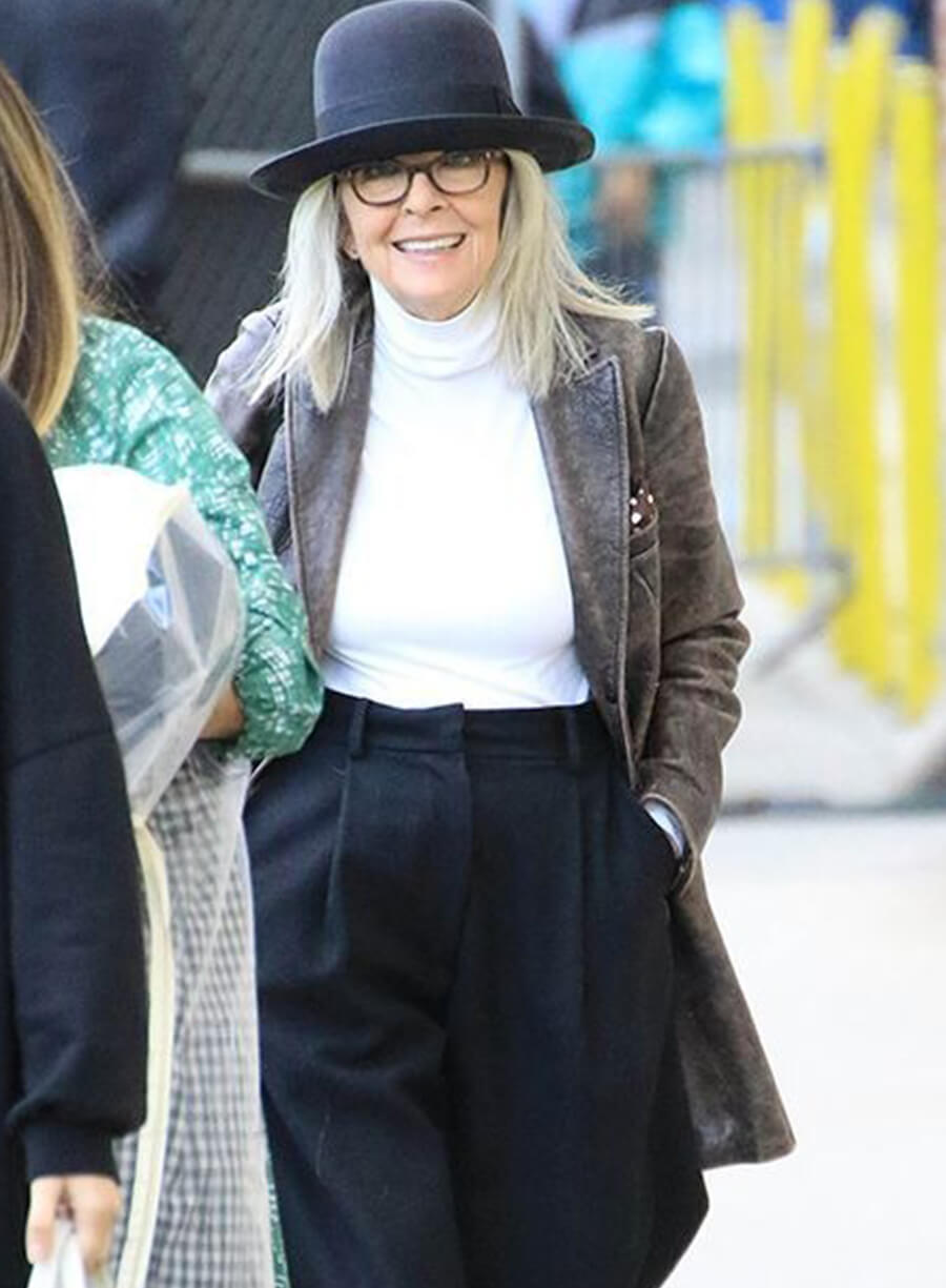 Harpoon Diane Keaton Inspired Brown Leather Jacket