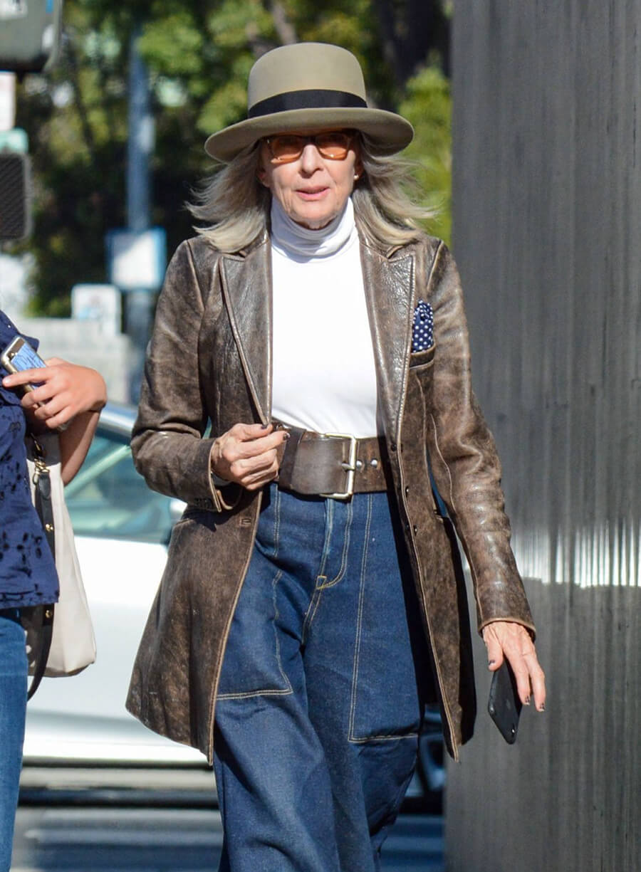 Harpoon Diane Keaton Inspired Brown Leather Jacket