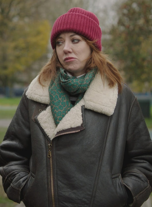 Harpoon Liz Inspired Black Leather Jacket - Motherland S03 Style