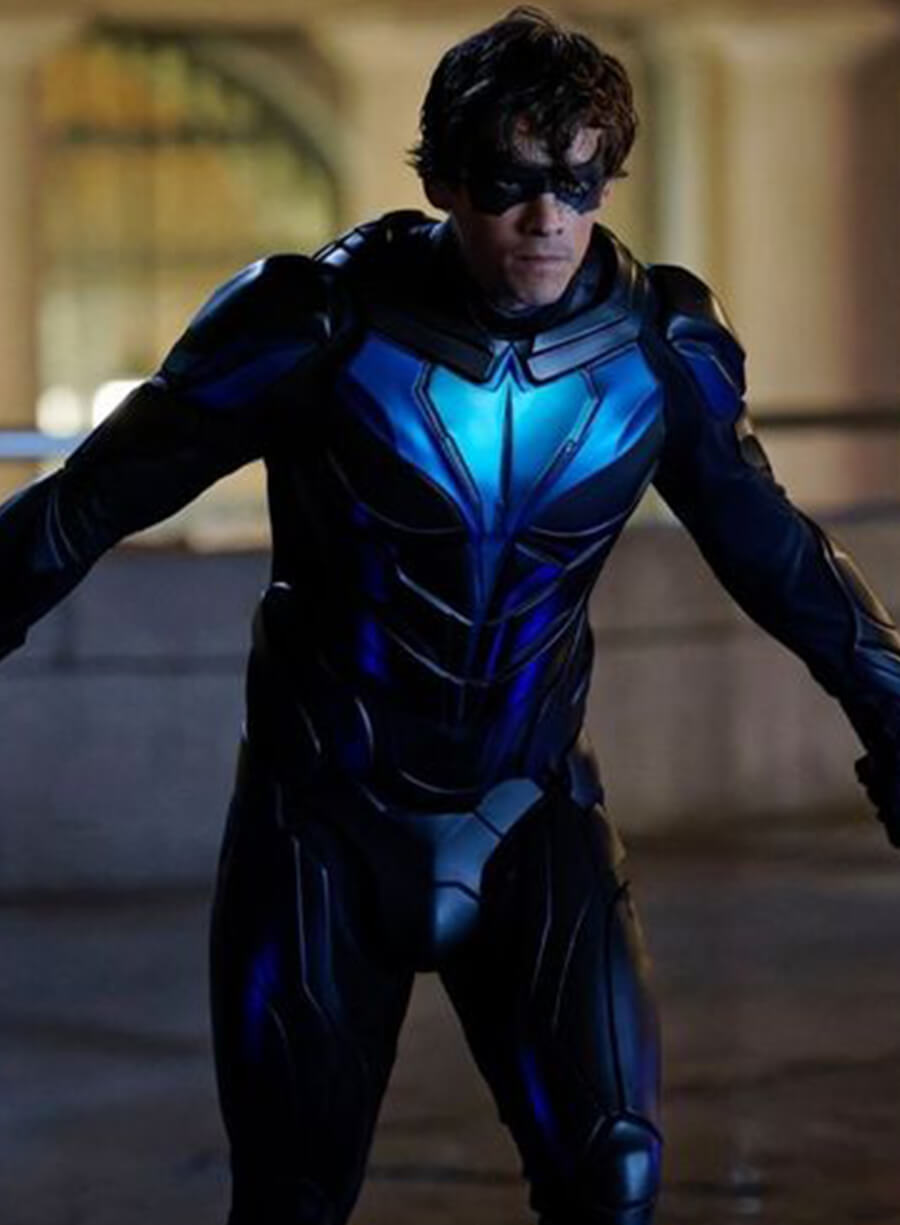 Harpoon Dick Grayson Inspired Black Leather Jacket - Nightwing: The Series Style