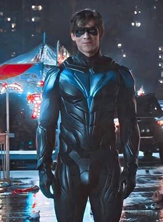 Harpoon Dick Grayson Inspired Black Leather Jacket - Nightwing: The Series Style