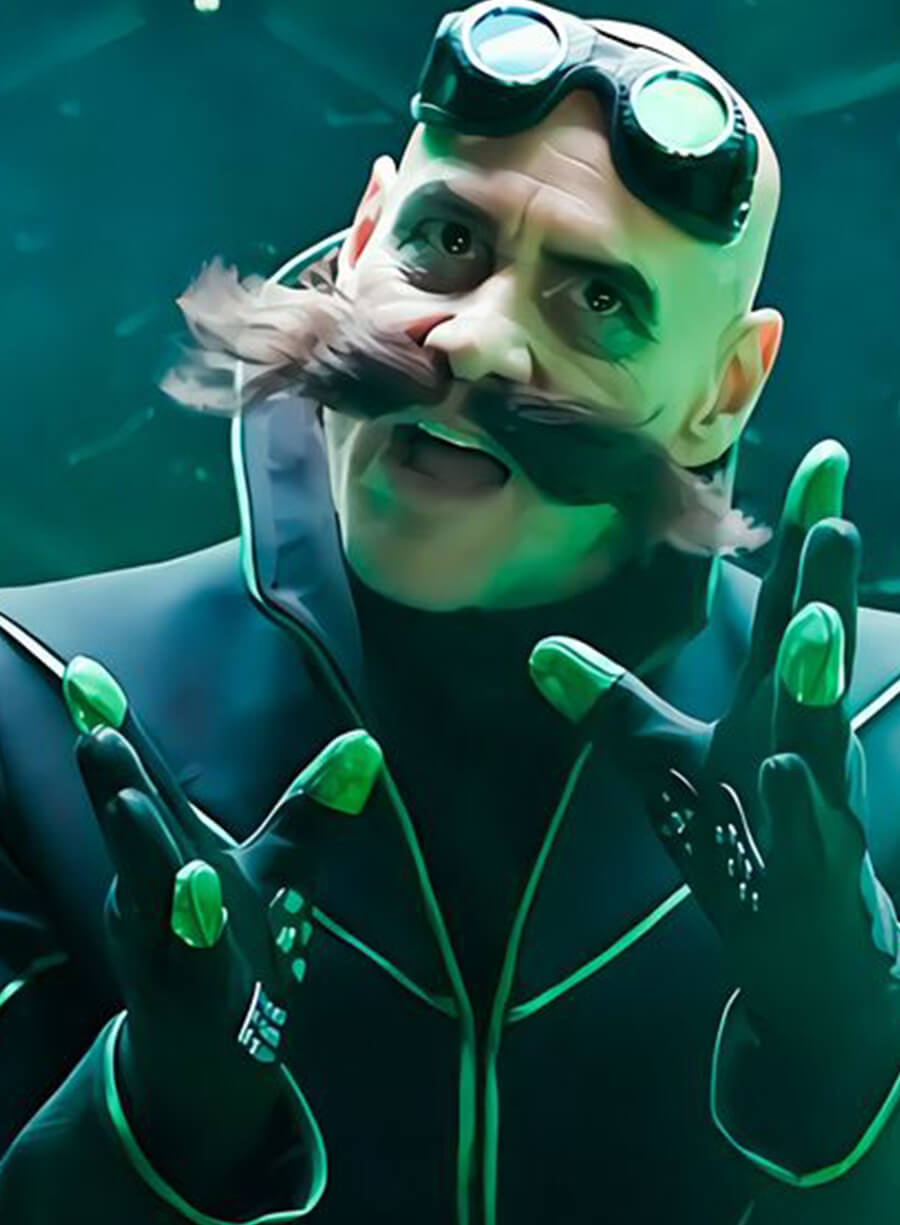 Harpoon Doctor Eggman Inspired Black Coat - Sonic the Hedgehog 2 Style