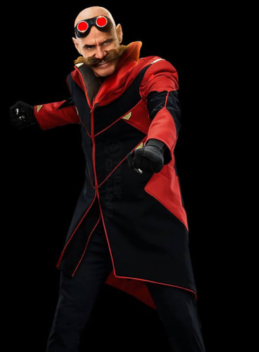 Harpoon Doctor Eggman Inspired Red & Black Coat - Sonic the Hedgehog 2 Style