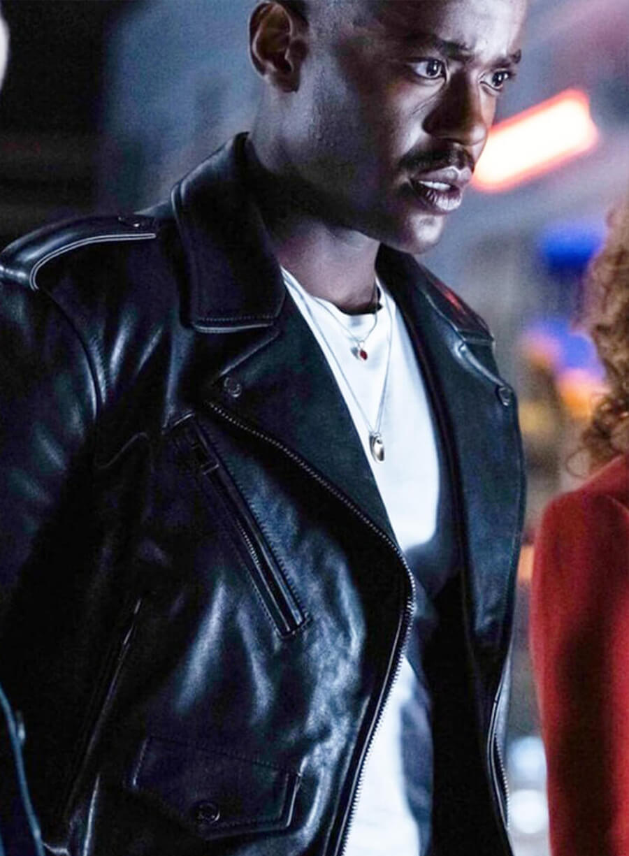 Harpoon 15th Doctor Inspired Black Leather Jacket - Doctor Who TV Series Style