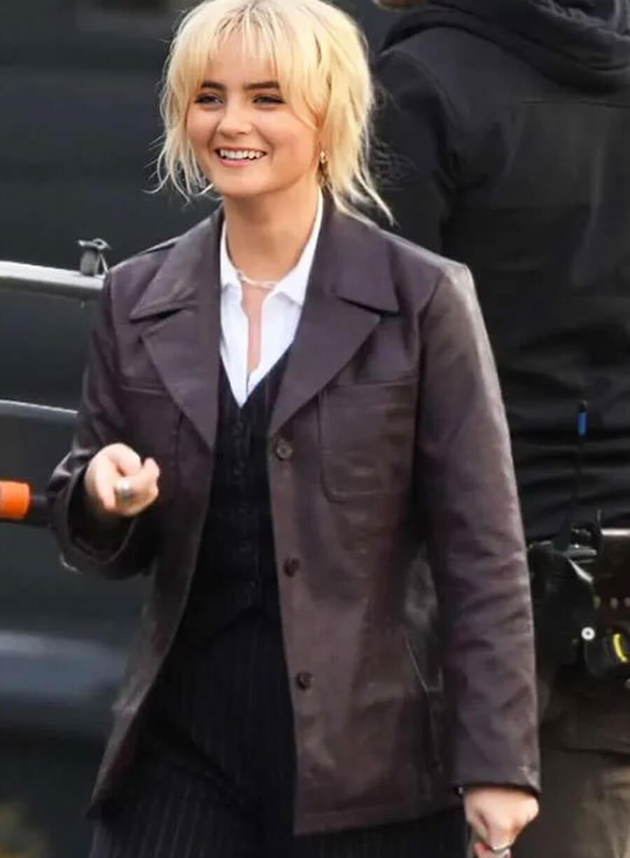 Harpoon Ruby Sunday Inspired Brown Leather Jacket - Doctor Who TV Series Style