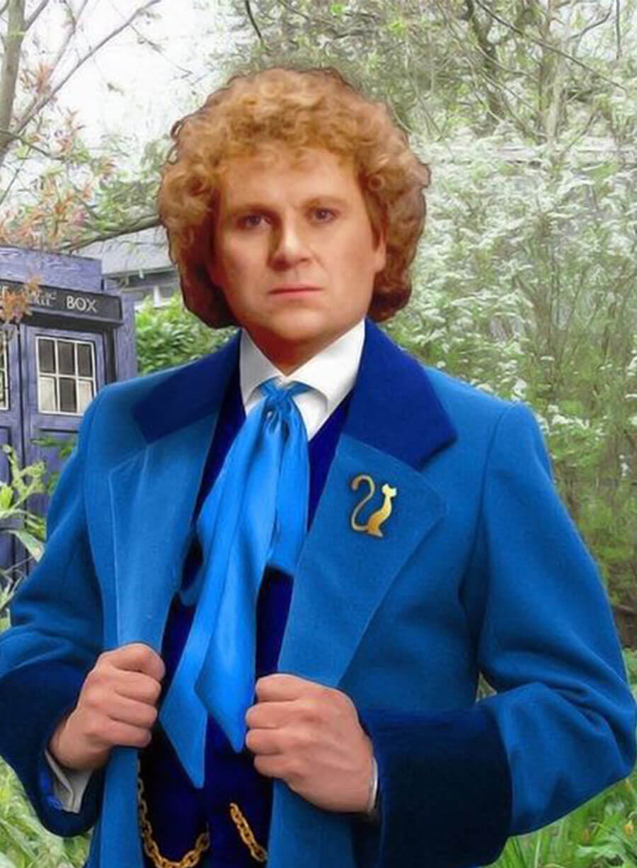 Doctor Who Sixth Doctor Colin Baker Blue Wool Coat