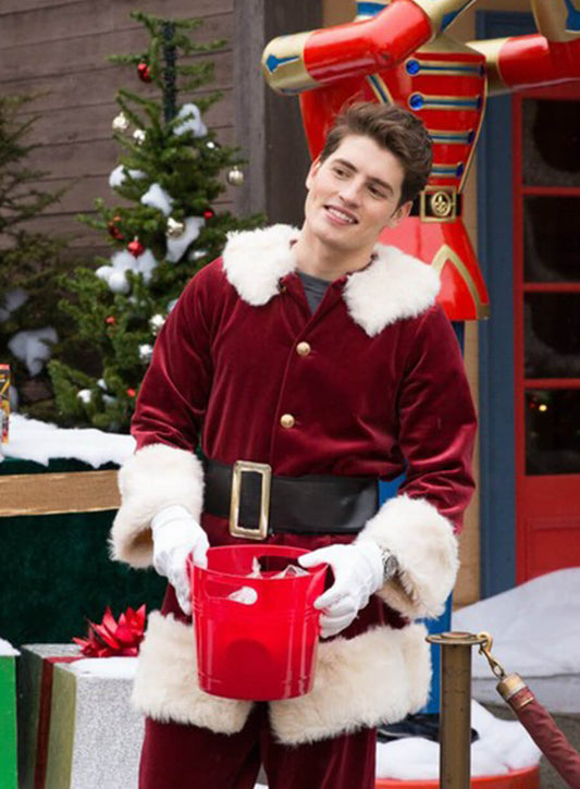 Harpoon Dominic Wintergarden Inspired Red Wool Fabric Coat - A Cinderella Story: Christmas Wish Style