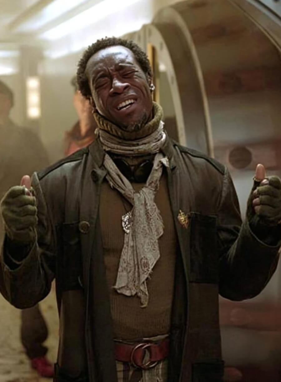 Harpoon Don Cheadle Inspired Black Real Leather Coat - Ocean's Eleven Style