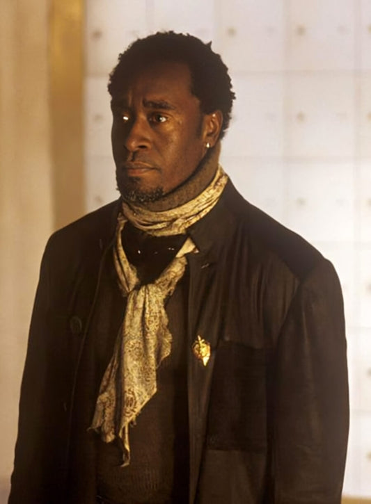 Harpoon Don Cheadle Inspired Black Real Leather Coat - Ocean's Eleven Style