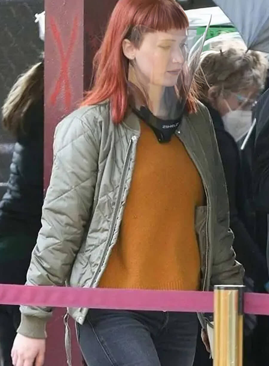 Harpoon Kate Dibiasky Inspired Grey Bomber Jacket - Don't Look Up Style