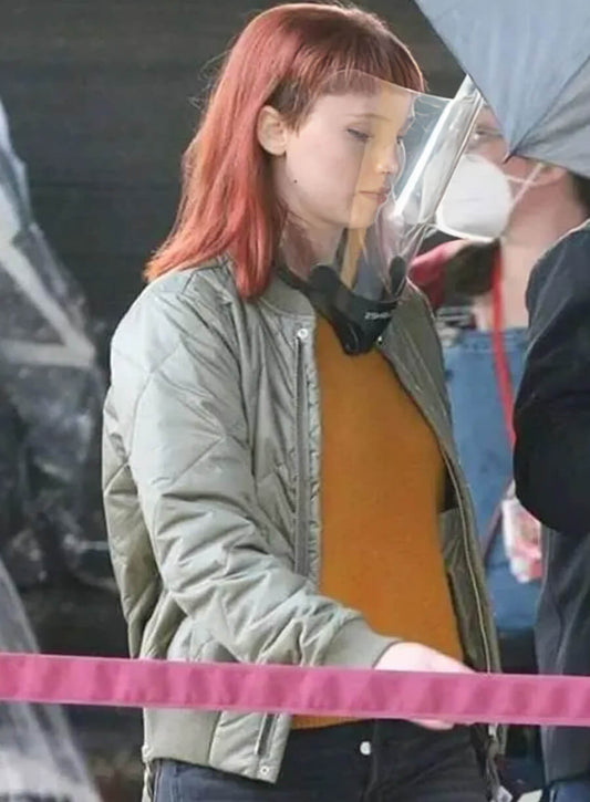 Harpoon Kate Dibiasky Inspired Grey Bomber Jacket - Don't Look Up Style