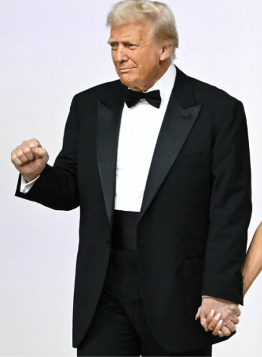 Harpoon Donald Trump Inspired Black Leather Jacket - Inaugural Balls 2025 Style