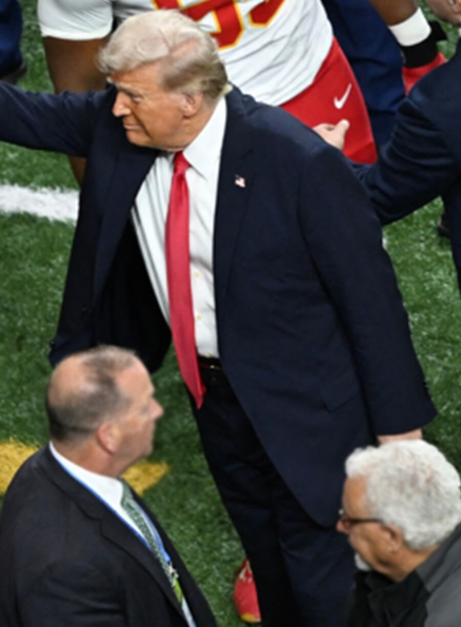 Harpoon Donald Trump Inspired Blue Leather Jacket - Super Bowl 2025 Style