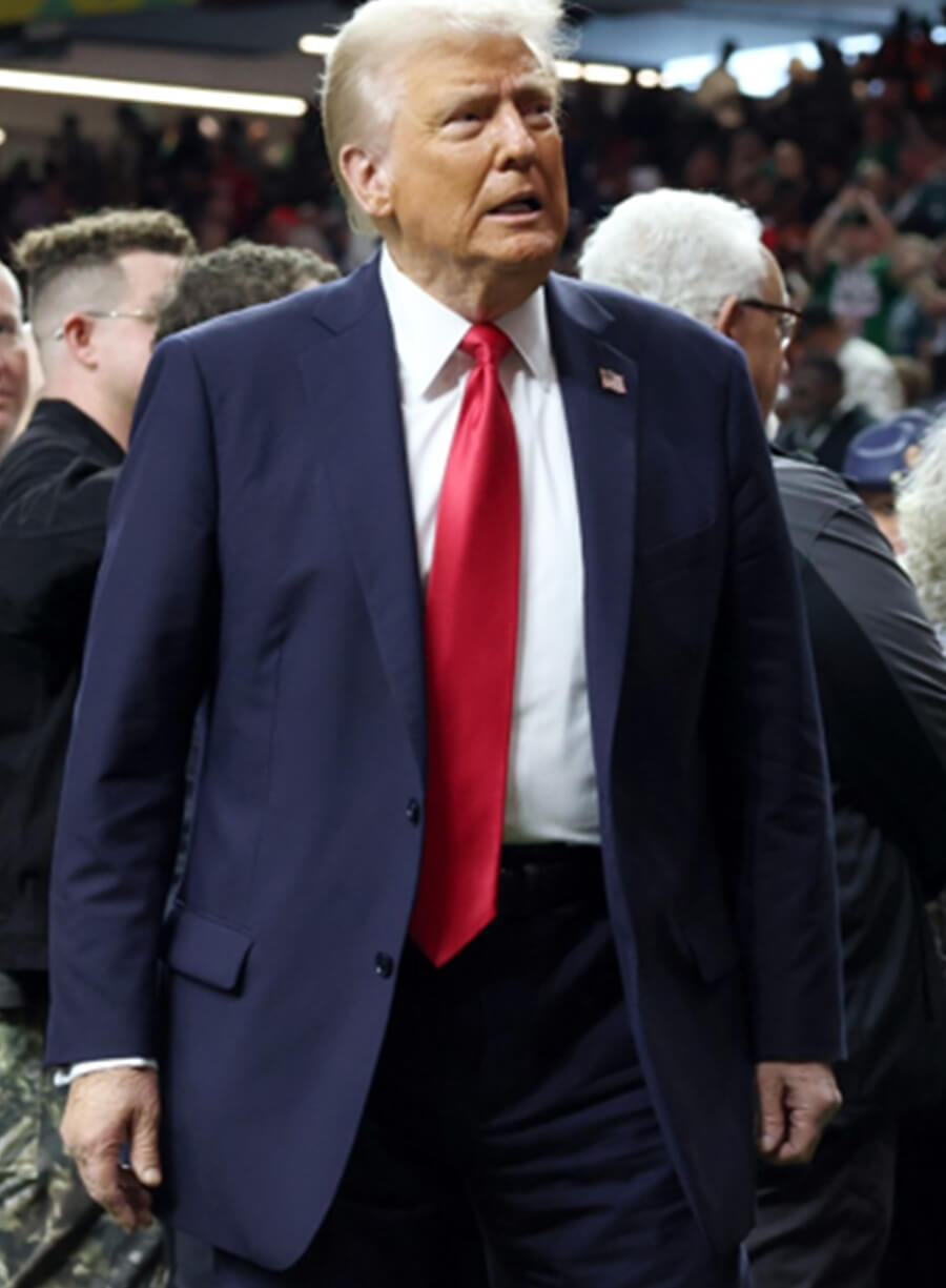 Harpoon Donald Trump Inspired Blue Leather Jacket - Super Bowl 2025 Style