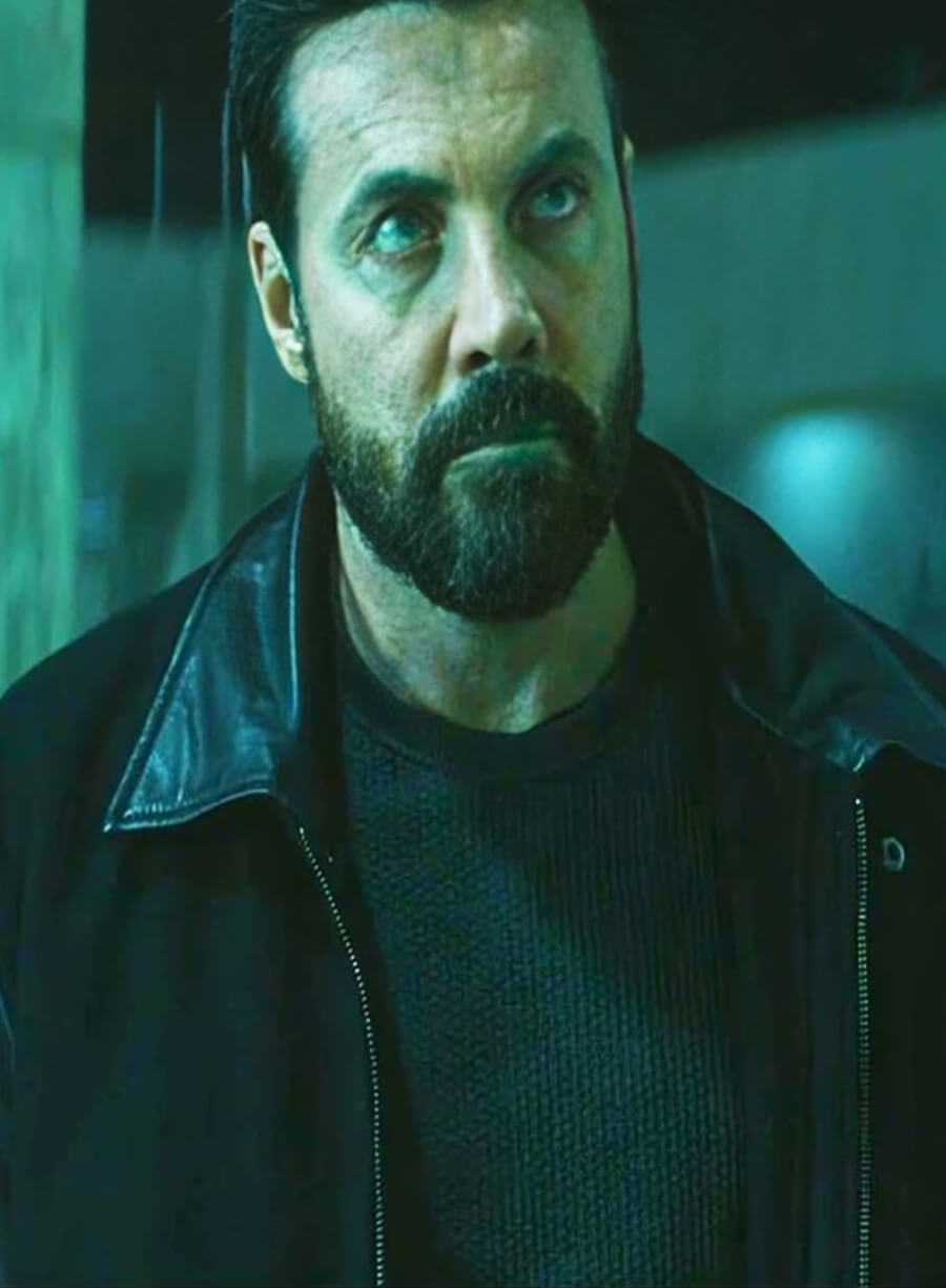 Harpoon Dealer Inspired Black Wool with Leather Sleeves Wool Jacket - Reacher Style