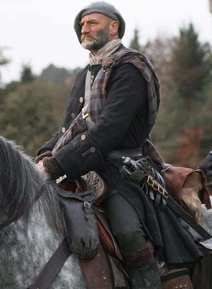 Harpoon Dougal MacKenzie Inspired Black Coat - Outlander S1 Style