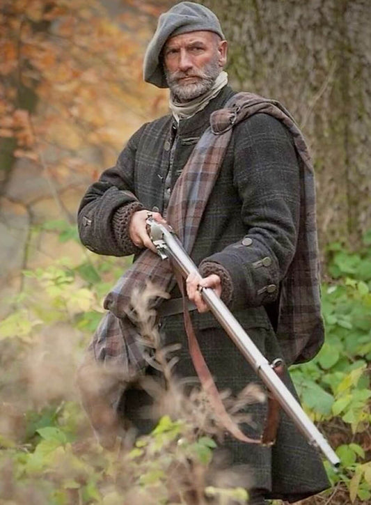 Harpoon Dougal MacKenzie Inspired Black Coat - Outlander S1 Style