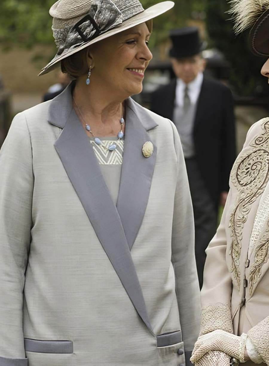 Harpoon Isobel Crawely Inspired Grey Cotton Fabric Coat - Downton Abbey Tv Seriesxwe Style