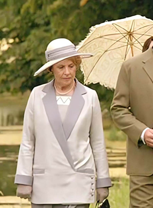 Harpoon Isobel Crawely Inspired Grey Cotton Fabric Coat - Downton Abbey Tv Seriesxwe Style