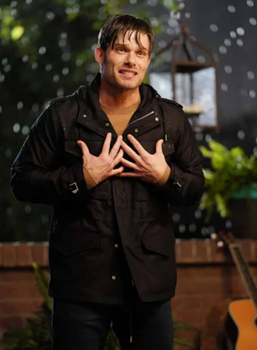 Harpoon Dr. Atticus Lincoln Inspired Black Hooded Jacket - Grey's Anatomy Style