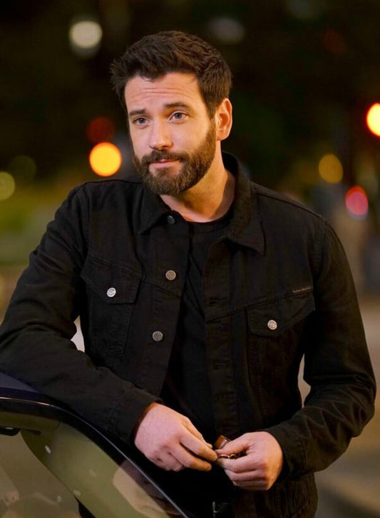 Harpoon Dr. Connor Rhodes Inspired Black Cotton Fabric Cotton Jacket - Chicago Med Style