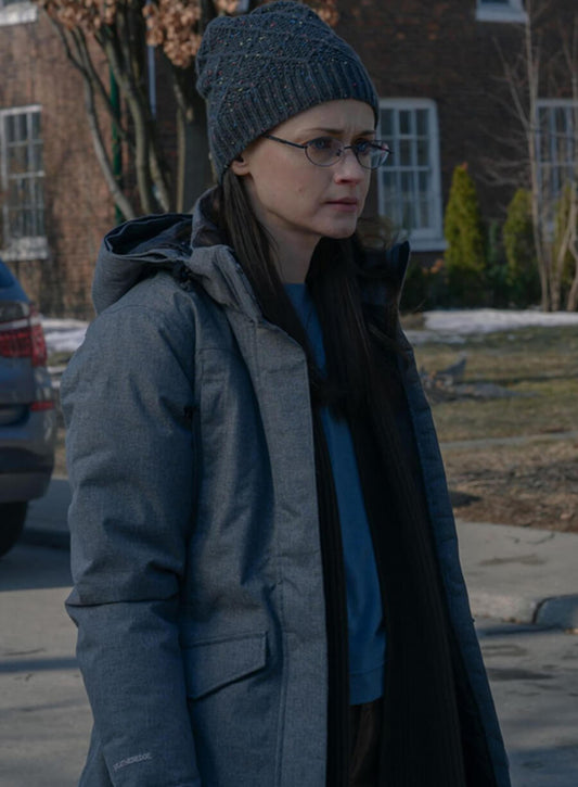 Harpoon Dr. Emily Malek Inspired Grey Cotton Fabric Hooded Jacket - The Handmaid's Tale Style