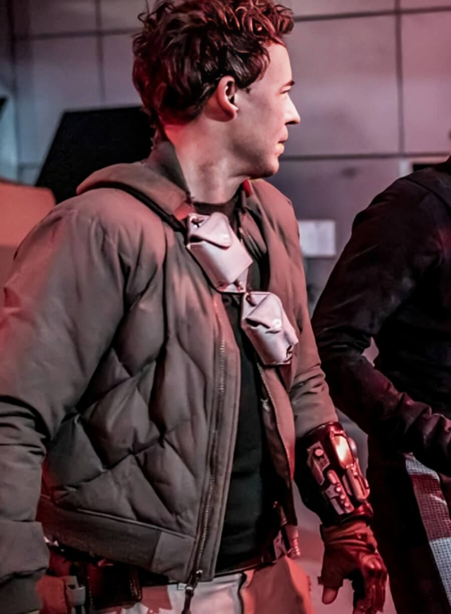 Harpoon Dr Harry Wells Inspired Green Leather Jacket - The Flash S06 Style