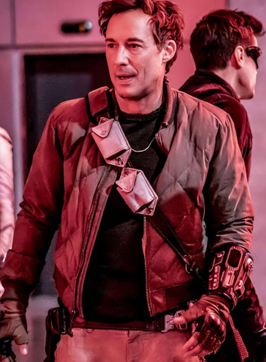 Harpoon Dr Harry Wells Inspired Green Leather Jacket - The Flash S06 Style
