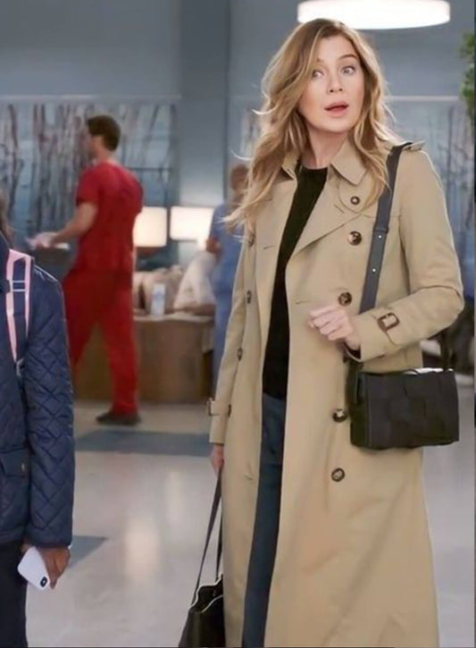 Harpoon Dr. Meredith Inspired Beige Coat - Grey's Anatomy Style