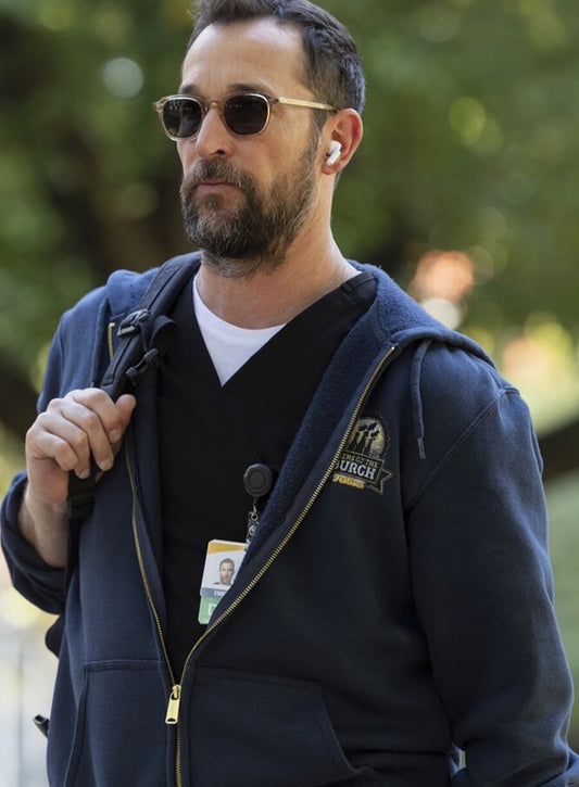 Harpoon Dr. Michael Robinavitch Inspired Blue Hooded Jacket - The Pitt 2025 Style
