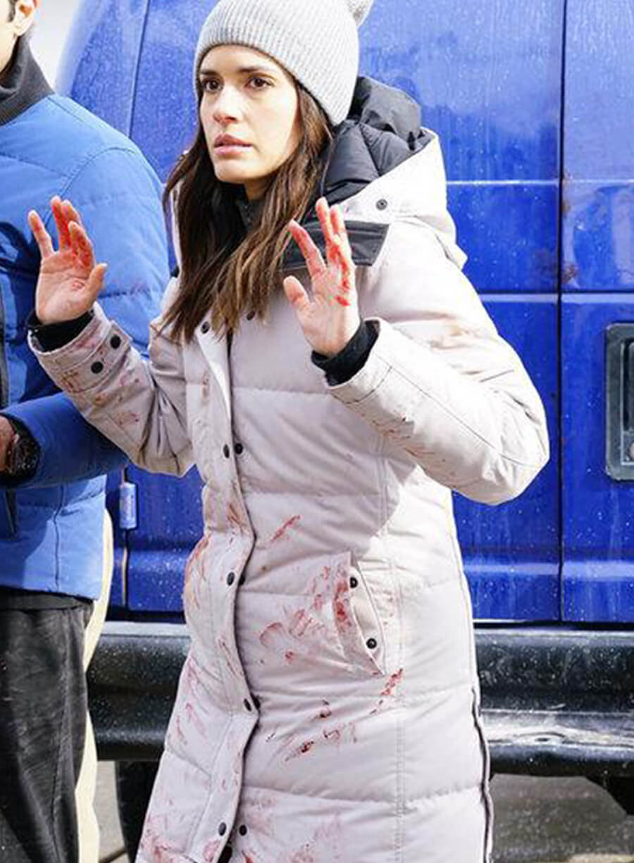 Harpoon Dr. Natalie Manning Inspired White Hooded Jacket - Chicago Med Style