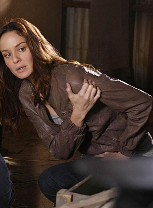 Harpoon Dr. Sara Tancredi Inspired Brown Real Leather Leather Jacket - Prison Break Style