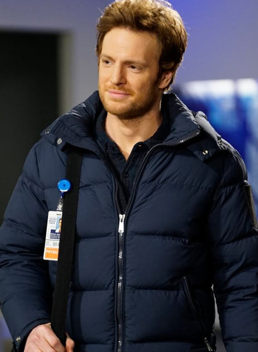 Harpoon Dr. Will Halstead Inspired Blue Parachute Fabric Hooded Jacket - Chicago Med Style