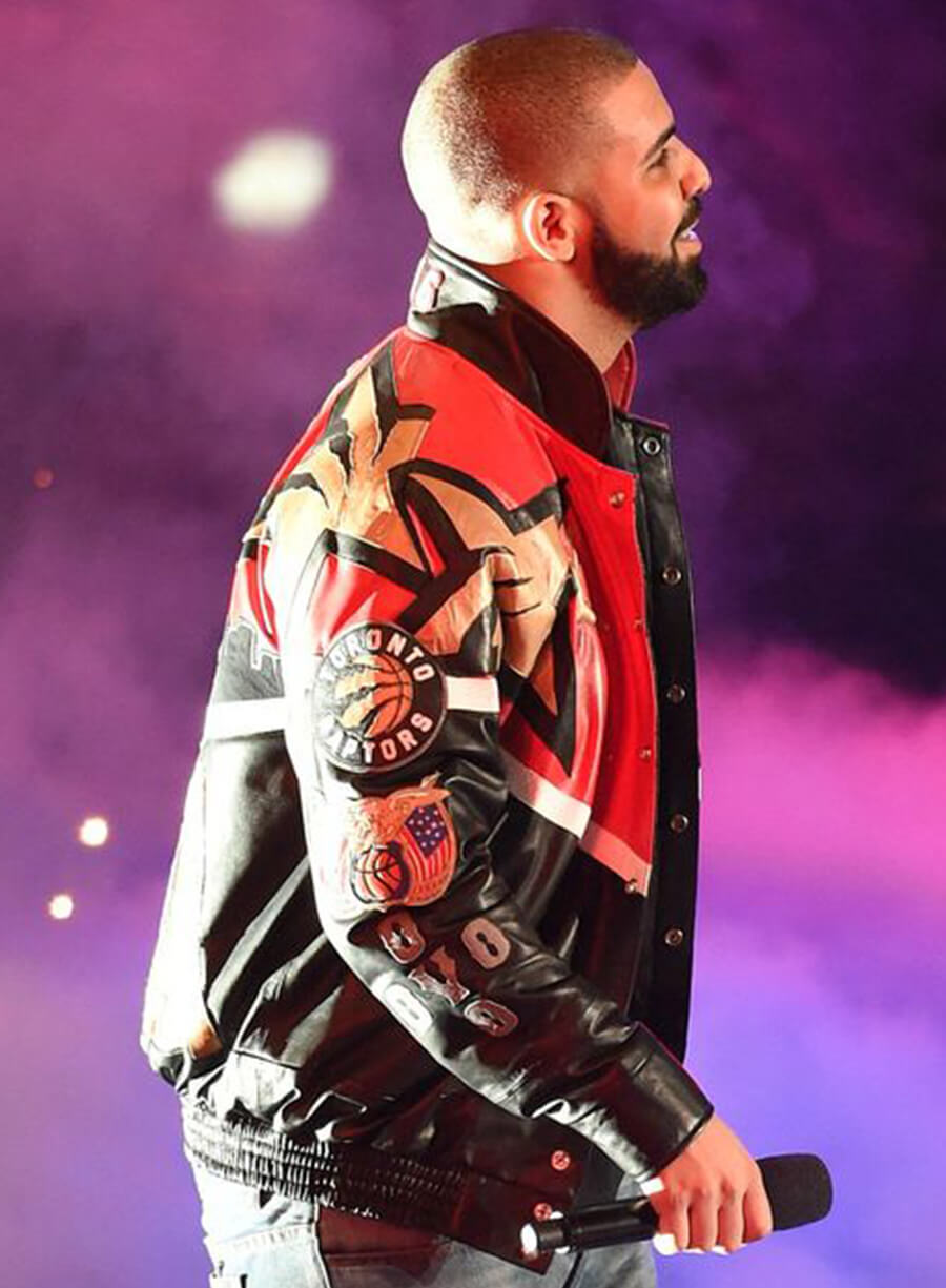 Harpoon Aubrey Drake Graham Inspired Red Leather Jacket - Farewell Mamba Style