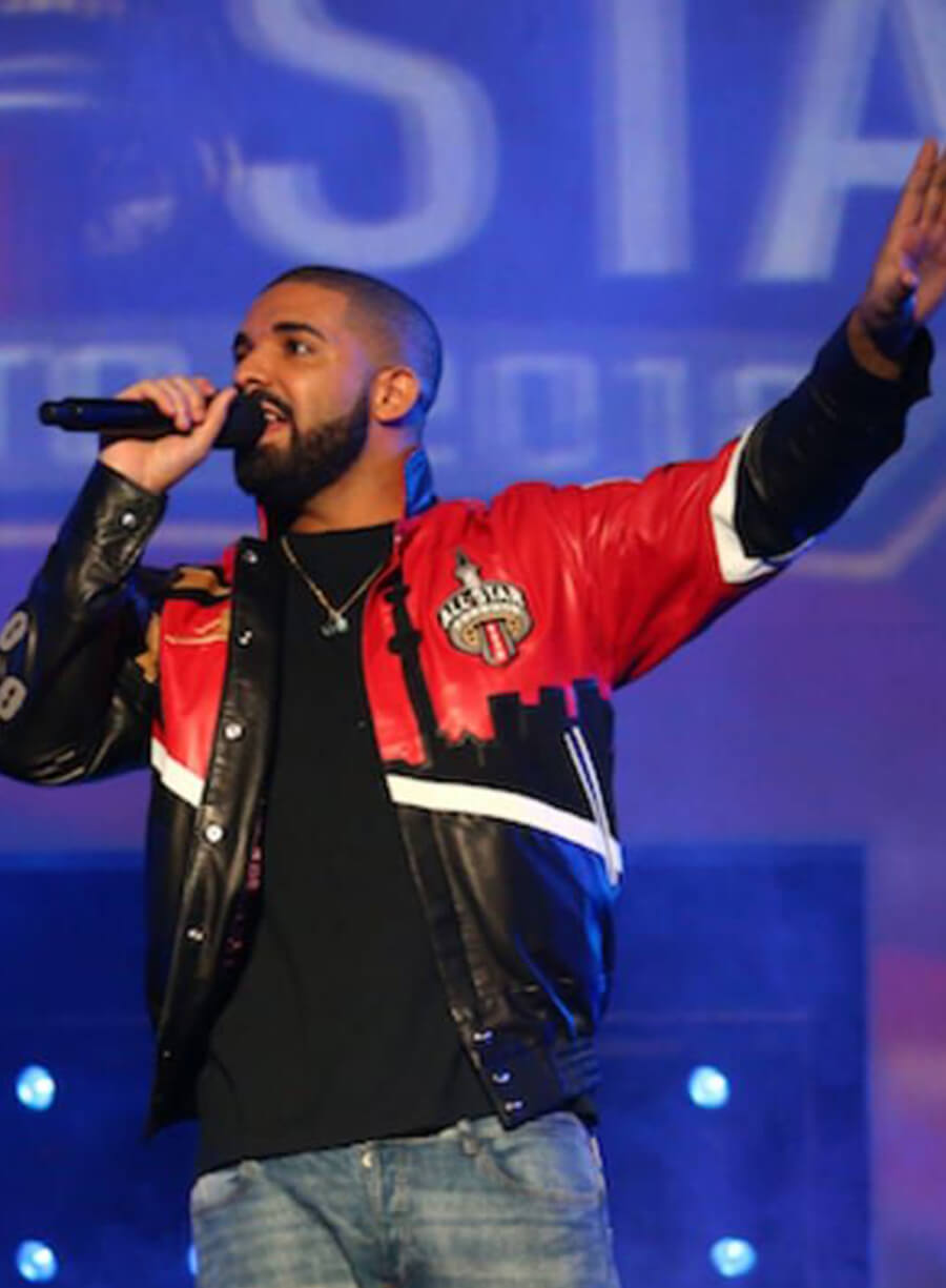 Harpoon Aubrey Drake Graham Inspired Red Leather Jacket - Farewell Mamba Style