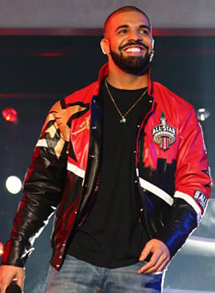 Harpoon Aubrey Drake Graham Inspired Red Leather Jacket - Farewell Mamba Style
