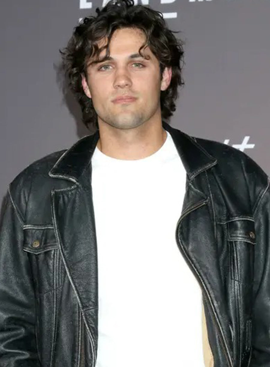 Harpoon Dakota Loving Inspired Black Leather Jacket - Landman Tv Series Style