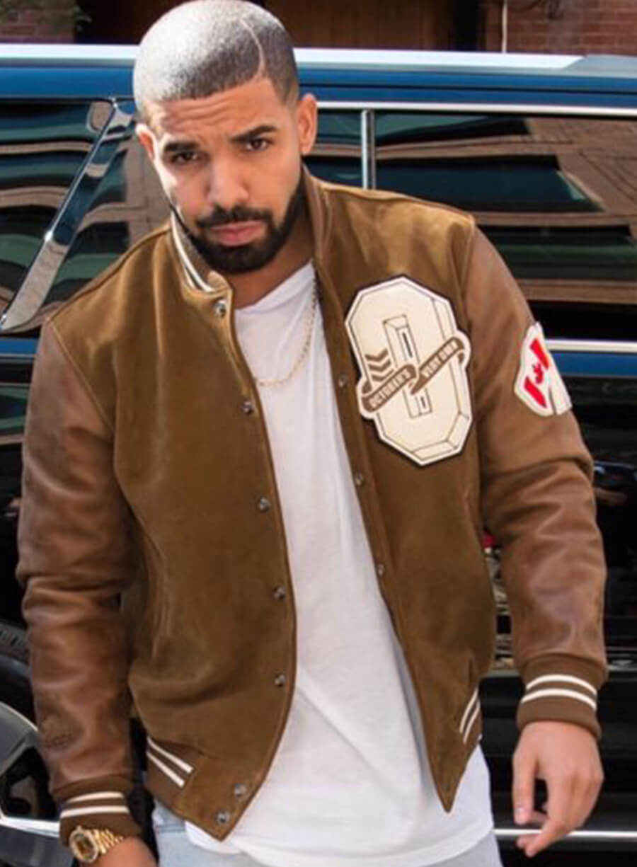 Harpoon Drake Suede Inspired Brown Suede Leather Varsity Jacket