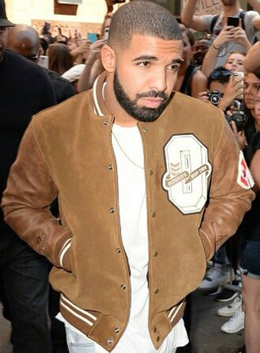 Harpoon Drake Suede Inspired Brown Suede Leather Varsity Jacket