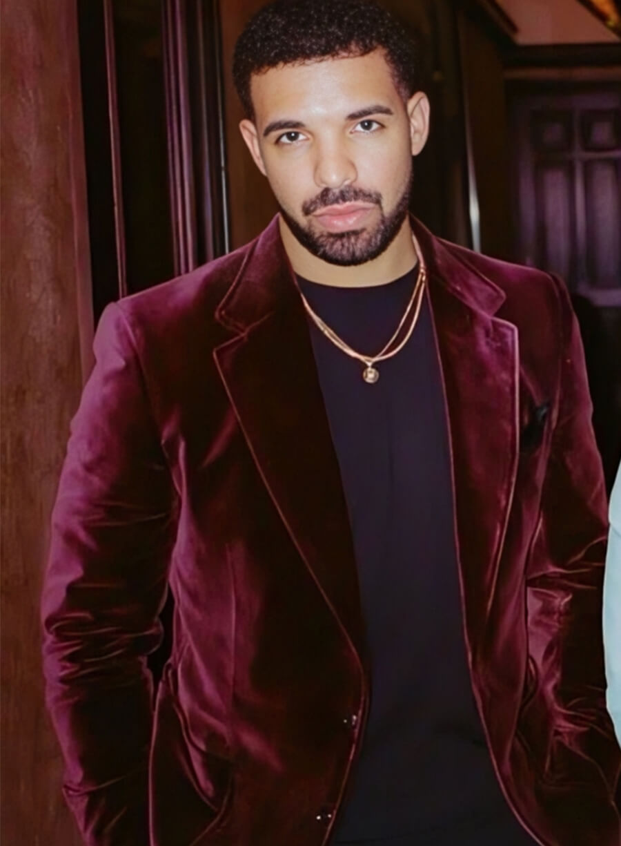 Harpoon Drake Velvet Maroon Blazer Inspired Maroon Leather Jacket