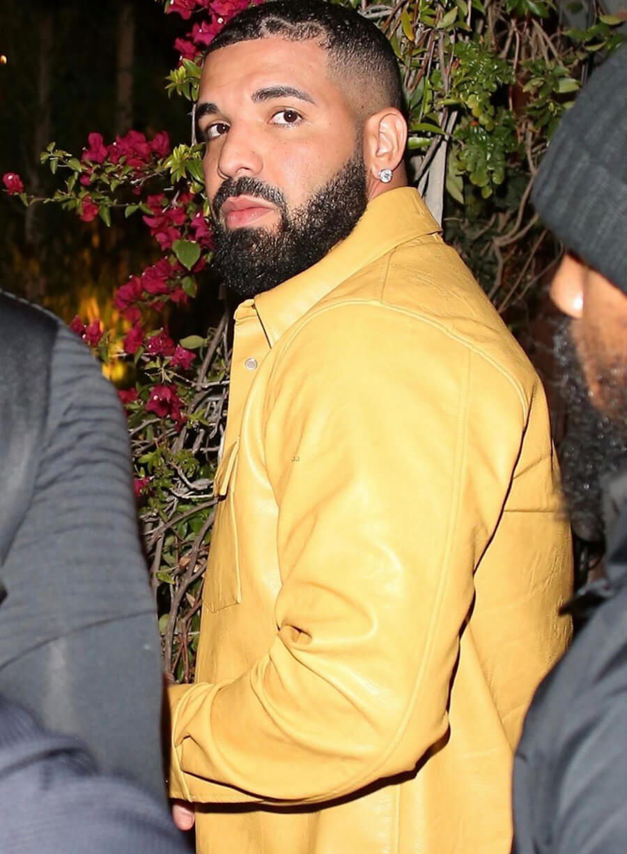 Harpoon Drake Yellow Shirt Inspired Yellow Leather Jacket - Aubrey Drake Graham Style